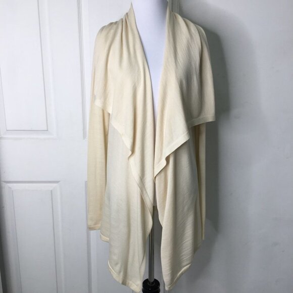 Theory Women’s Cream Ivory Wool Open Cardigan Size Small - Picture 1 of 16